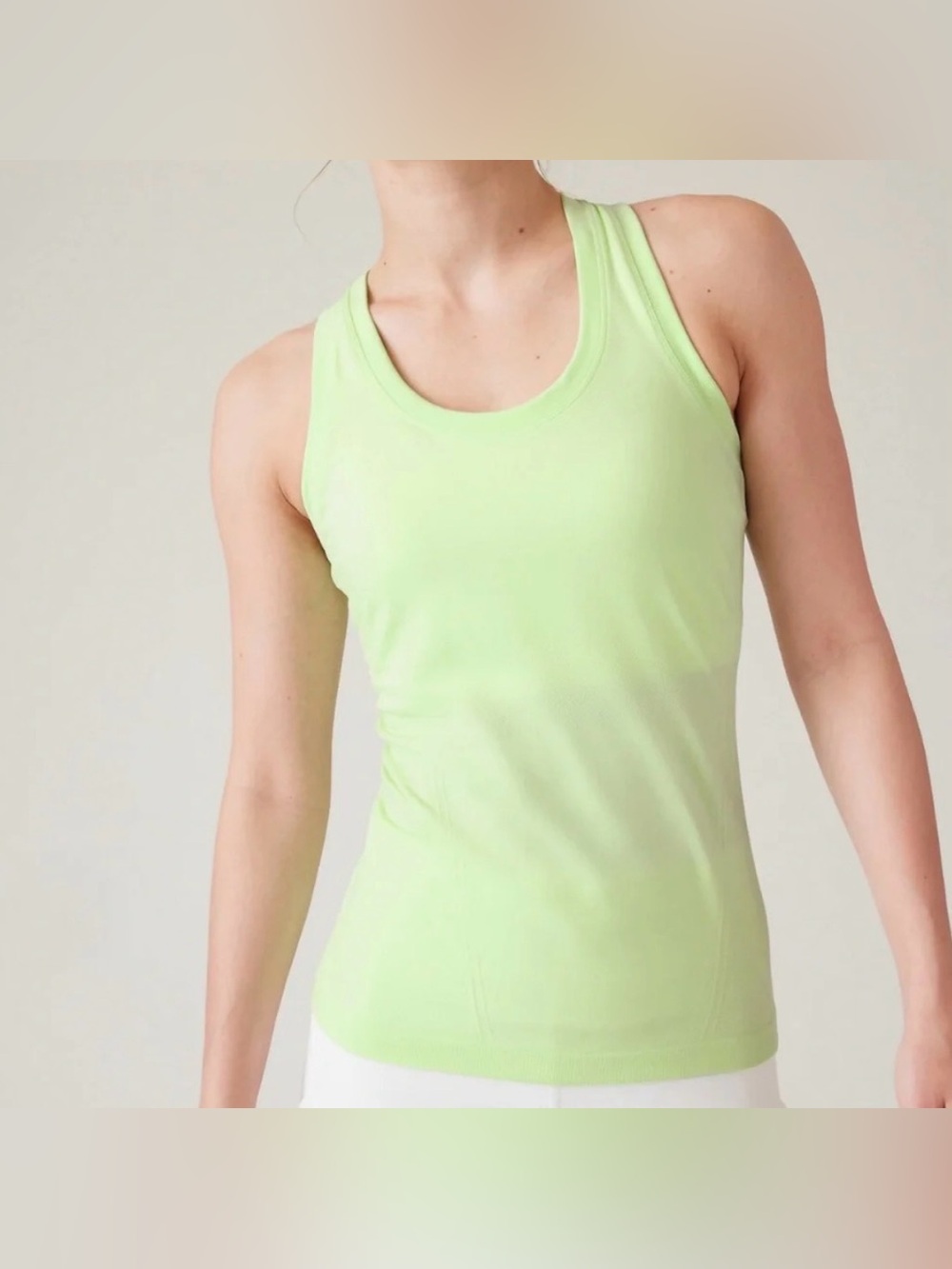 NWT Athleta Momentum Tank Top Mint Tint Green Perforated Stretch Racerback S